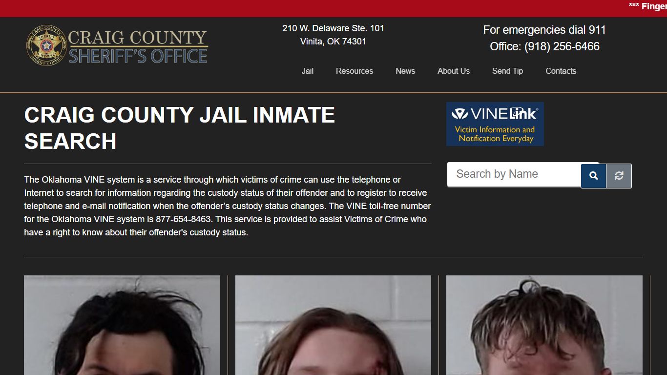 Inmate Search - Craig County Jail