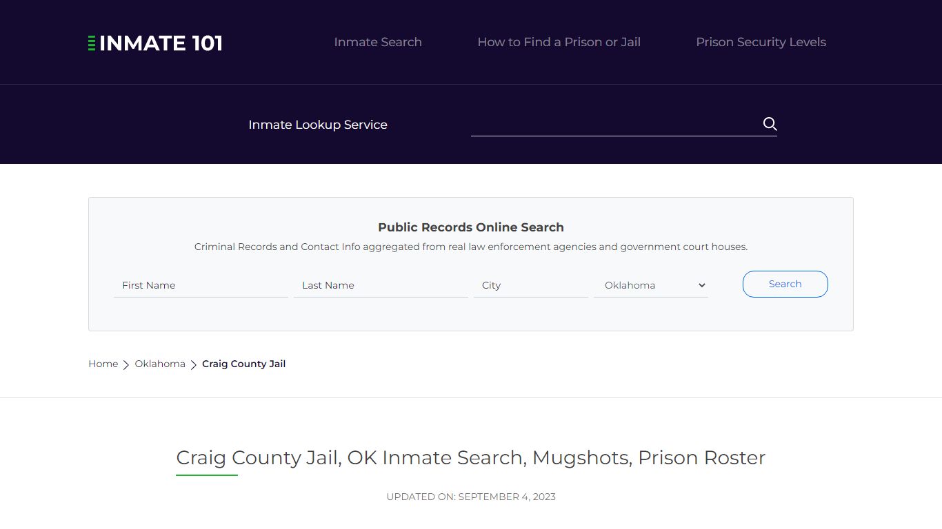 Craig County Jail, OK Inmate Search, Mugshots, Prison Roster